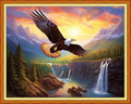 Magxvouy Cross Stitch Kits Stamped Full Range of Embroidery Kits,Cross Stitch Patterns Needlework Kits for Beginners 11CT Printed Kits&Eagle Sunrise 16x20 inch
