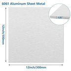 2Pack 6061 Aluminum Sheet Metal - 12 x 12 x 1/8 Inch, Heavy Duty Aluminum Plates with Protective Film, 3MM Thick Flat Plain Panel for Crafting, Structural Framing, Base Plate