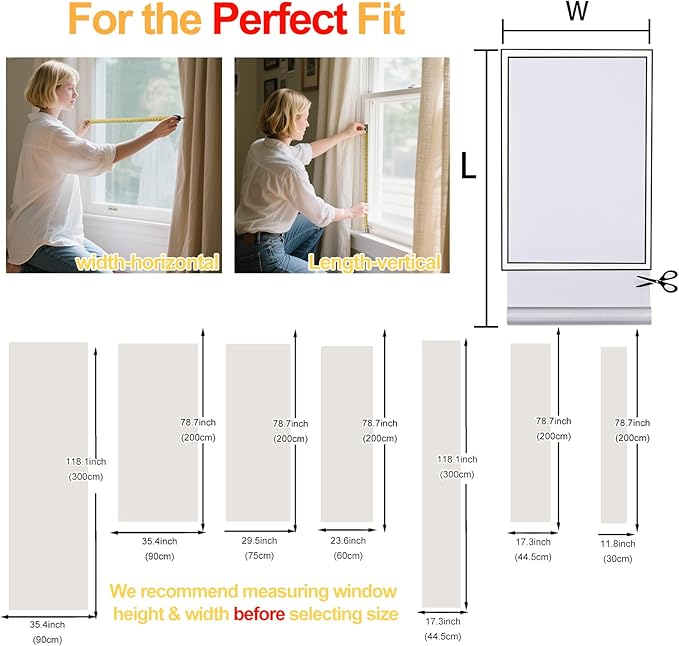 Window Privacy Film Decorative for Front Door, Bathroom Static Cling Stained Glass Sticker Opaque Heat Control UV Blocking Non-Adhesive for Home Windows,White Square