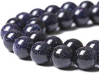 180PCS 4mm Blue Sandstone Gemstone Beads Beads Natural Stone Round Loose Beads for Jewelry Making DIY Bracelet Necklace 32" 2 Strands