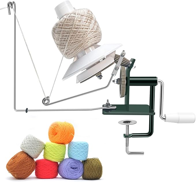 Yarn Winder, Yarn Ball Winder, Large 15 oz and Easy-to-Install Yarn Cake Winder Efficiently Make Yarn Cake, Sturdy Metal and ABS Yarn Winder for Crocheting,The Helper for Knitting Enthusiast