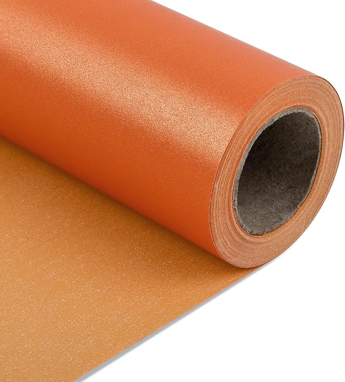 NESCCI Orange Matte Wrapping Paper,Solid Color Pearly-Lustre Paper,Gift Wrapping Paper,Perfect for Wedding,Valentine's Day,Birthday, Christmas,Baby Shower,DIY Bouquet (17 Inches X 32.8 Feet)