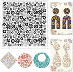 CHGCRAFT Polymer Clay Texture Sheets Cartoon Flowers Texture Stamp Sheets Silicone Texture Stamp Polymer Clay Texture Mat for Making Earrings Jewerly, Polymer Clay Earrings Tools