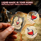 DND Healing Potion Cards Set - 15 Acrylic Fantasy Potion Tokens with Real Red Liquid | Ideal for Dungeon Masters, Tabletop RPG Players, Collectors & Immersive Game Nights (Style A)