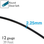 The Beadsmith Anodized Aluminum Wire – 12 Gauge – 39 feet – Black Color – Bendable Craft Wire Used to Jewelry Making, Wire Wrapping, Sculpting, Floral, Modeling and Other DIY Arts & Crafts
