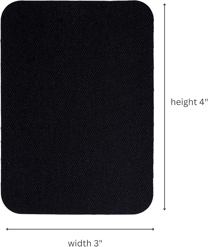Johnson & Smith Iron On Patches - 12-Piece Iron On Patch for Clothing, Pants Repair - Adhesive Fabric Patches in Rectangle Shapes - Easy to Use, No Sewing Needed - Black and White
