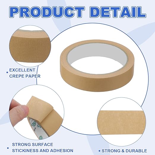 MECCANIXITY Masking Tape 0.8 Inch x 21 Yard Painter's Tape Brown Paint Tapes for DIY Crafts Arts Drawing Decoration Labeling Car Painting Artist Teachers, Pack of 6