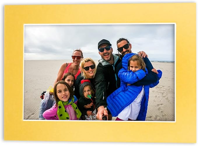 6x8 Mat for 8x10 Frame - Precut Mat Board Acid-Free Show Kit with Backing Board, and Clear Bags Metallic Gold 6x8 Photo Matte Made to Fit a 8x10 Picture Frame Matboard for Framing, Pack of 25 Mats