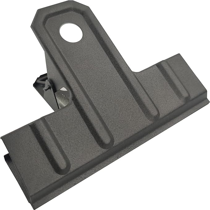 Locci Black Large Bull Clips,10 PCS Extra Large Binder 4.3 Inch Giant Binder Clips,Jumbo Binder Clips for Home,Work,Art,Office and Kitchen (110 mm)
