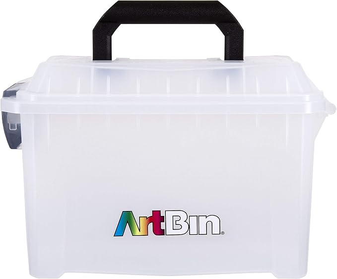ArtBin 6815AG Mini Sidekick Carrying Case, Portable Art & Craft Organizer with Handle, [1] Plastic Storage Case, Clear
