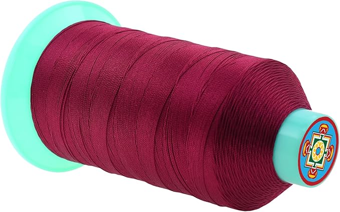 Mandala Crafts Bonded Nylon Thread Wine Heavy Duty Sewing Threads - 1250 YDs Size 138 420D T135 Tex 135 Thread for Leather Jeans Weaving Outdoor Marine Upholstery Threads