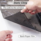 LEMON CLOUD Window Film, Decorative Window Privacy Film, Window Film Privacy Static Cling Frosted, Anti-UV Sun Blocker Heat Control for Home(Grayish Black, 17.5 x 157.4 inches)