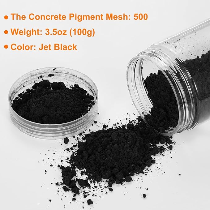 HARFINGTON Iron Oxide Powder Concrete Pigment 500 Mesh 3.5oz (100g) Iron Oxide Grout Pigment for Pastel Tile Paint Concrete Cement, Jet Black
