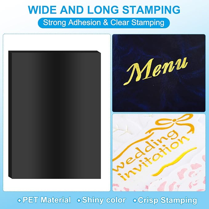 PATIKIL 11.7x8.3" Hot Stamping Foil Paper Sheet, 20 Sheets A4 Heat Transfer Hot Stamping Paper Foil for Leather DIY Logo Decor Craft Gift Package Scrapbook Card, Black