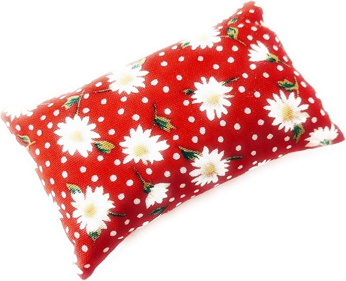 Nakpunar Emery Pincushion - Keep Your Needles Clean and Sharp - Filled with Abrasive Emery Mineral (2"x3", Daisies on Red Polka Dots)