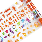 4 Rolls Fire-Themed PET Tape Set, Waterproof Pre-Cut Stickers for Journaling, Scrapbooking, DIY Crafts, Phone Case Decoration, with Decorative Clip