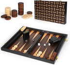 15" Wooden Backgammon Board Game Set for Adults and Kids - Portable and Travel Backgammon Set Family Game Night Vintage Backgammon Strategy Game- Classic Board Strategy Game