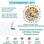 Wooden Puzzles for Adults, 3D Wolf Wooden Puzzles 100 Pieces, Unique Animal Shaped Wood Challenging Jigsaw Puzzles Gifts for Adults, 8.5x8.5in
