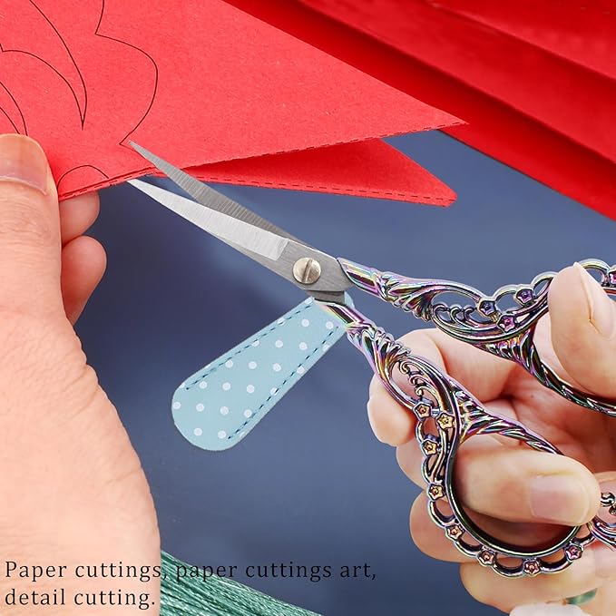 BIHRTC 4.5Inch Small Embroidery Scissors Stork Crane Scissor with Cover Tassel Bird Stainless Steel Tip Dressmaker Shears for Crafting Thread Cutting Sewing DIY Artwork Housework Cross