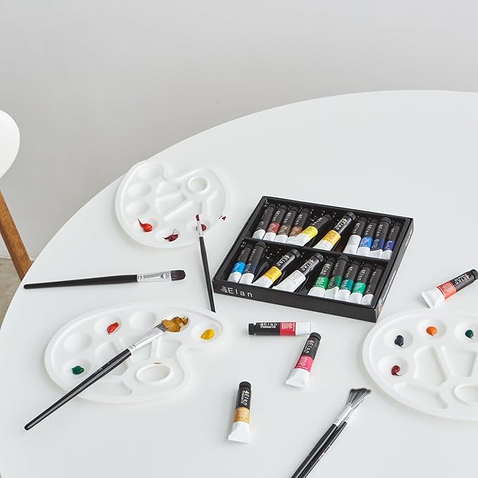 Elan Professional Oil Paint Set, 24 Vibrant Colors Mini Tubes 0.4fl oz, Non-toxic Oil Paints for Canvas Painting, Art Paints for Adults & Artists