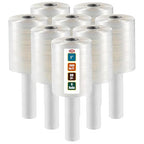 8 Pack Industrial Strength Mini Hand Stretch Wrap 5" 1000 Ft. Roll 80 Gauge Thick, Shrink Wrap Roll for Moving Supplies, Furniture, Pallets, Plastic Wrap for Packing, Heavy Duty Stretch Film