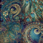 6x6 Inch Peacock Feather Themed Scrapbook Paper Pad – 24 Sheets, 12 Unique Designs, Single-Sided Premium Craft Paper for Scrapbooking, Cardmaking, and DIY Crafts