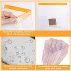 HARFINGTON Pre-Taped Masking Film 43.3" x65.6ft Double Adhesive Tape and Drape Painters Plastic Drop Cloth Film with Tape Plastic Sheeting for Automotive Painting Covering