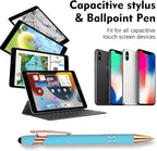 12 PCS 2 in 1 Stylus Ballpoint Pen with Stylus Tip, 1.0 mm Black Ink Metal Pen Stylus Pen for Touch Screens (Rose Gold & Mix3)