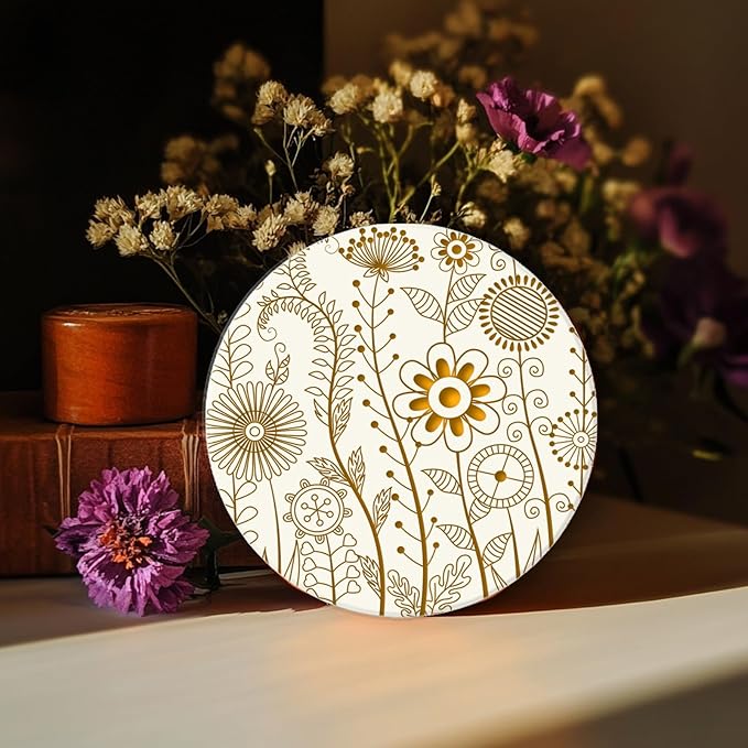 CHGCRAFT Abstract Wildflowers Polymer Clay Texture Sheets Geometric Flowers Silicone Stamp Clay Texture Mat Modeling Pattern Pad Texture Sheets for Jewelry and Clay Earrings Tools, 5.5x5.5 inch