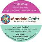 Mandala Crafts 13 Gauge Anodized Aluminum Craft Wire for Jewelry Making - 60 FT Colored Flexible Black Wire - Bendable for Bonsai Armature Crafting Sculpting