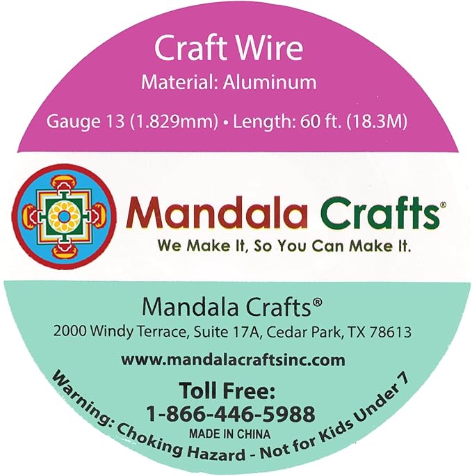 Mandala Crafts 13 Gauge Anodized Aluminum Craft Wire for Jewelry Making - 240 FT Colored Flexible Pastel Wire - Bendable for Bonsai Armature Crafting Sculpting