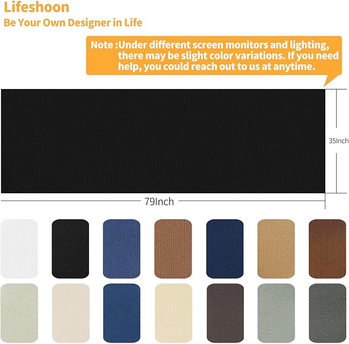 Fabric Repair Patches, 35X79 Inch Canvas Self-Adhesive Fabric Patches Tape Durable, DIY Large Canvas Repair for Sofa, Couches, Furniture, Chair, Clothing （35X79 Inch, Grey）