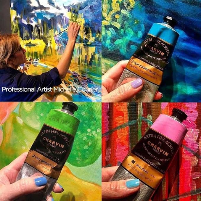 Charvin Extra Fine Professional Acrylic Paint - Fallow, 150ml Tube, Triple-Milled, Lightfast Pigments, Open Stock Artist Acrylic Paints in Nature-Inspired Hues