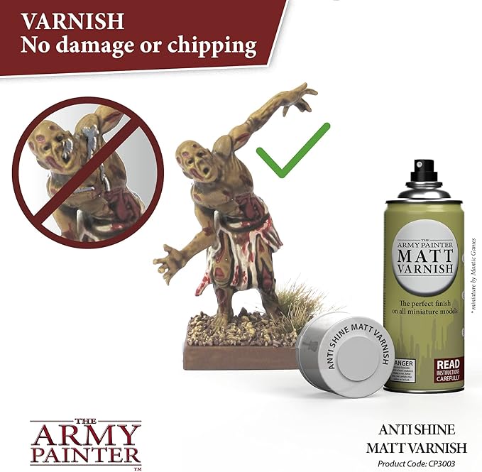 The Army Painter Anti Shine Matt Varnish for Miniature Painting - Acrylic after Quickshade Protector Spray Varnish for Miniatures, 400ml