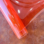 HYANG Salmon Transparent PVC Super Clear Holographic Vinyl Faux Leather Sheets 1 Roll 12" x 47" (30cm x 120cm) for DIY Bows Earrings Bags DIY Crafts Making