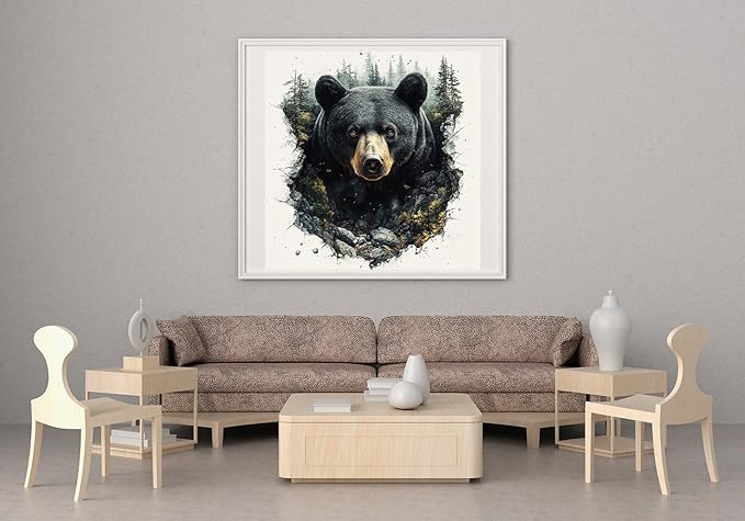 Moohue Cross Stitch Kit - Mountain Animal Bear - 14ct Counted Cross Stitch Patterns Kits - Adults Needlepoint Kits