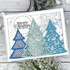Lapoo Festivals Metal Cutting Die for Scrapbooking - Durable, Cut Stencils for DIY Scrapbook Photo Album Decorative Paper Card, Card Making Supplies, Embossing (A Christmas Tree Set 5.5 x 3.5 in)