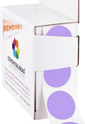 ChromaLabel 1 Inch Round Label Removable Color Code Dot Stickers, 1000 Labels per Dispenser Box, Lavender