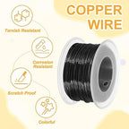 uxcell 18 Gauge / 1mm Anodized Aluminum Wire for Jewelry Craft Making, 102 Feet Bendable Flexible Wire for DIY Home Decor Gardening Sculpture, Black