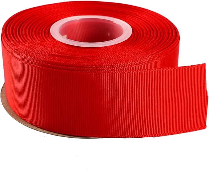 ITIsparkle 11/2" Inch Grosgrain Ribbon 25 Yards-Roll Set for Gift Wrapping Cake Decoration Party Favor Hair Braids Hair Bow Baby Shower Decoration Floral Arrangement Craft Supplies, Red Ribbon