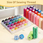Coquimbo 72pcs Sewing Thread Set: 36 Colors Prewound Bobbins, 400 Yards Polyester Thread Spools for Hand & Sewing Machine, Emergency Home and DIY Use, Stocking Stuffers Gifts for Women Adults Mom