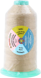 Mandala Crafts Bonded Nylon Thread Cream Heavy Duty Sewing Threads - 1250 YDs Size 138 420D T135 Tex 135 Thread for Leather Jeans Weaving Outdoor Marine Upholstery Threads