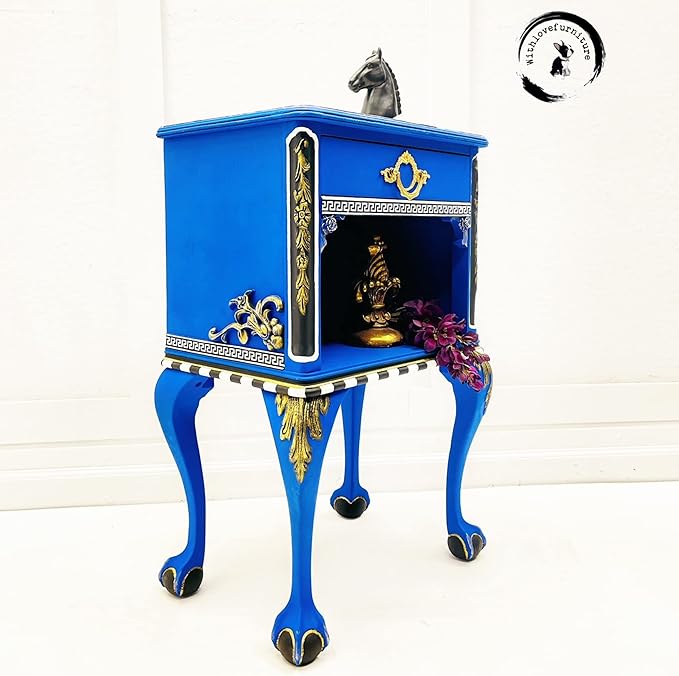 Dixie Belle Paint Company Chalk Finish Furniture Paint - Cobalt Blue (8oz) - Matte Vibrant Blue Chic Chalk Mineral DIY Furniture Paint