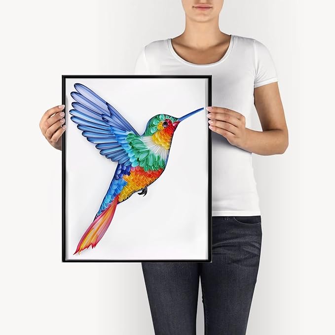 Uniquilling Quilling Kit for Adults - Hummingbird Paper Quilling Kit with Tools & Manual, DIY Craft Kit, 8 x 1 x 0.7 inches, Not Foldable