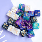 24Pieces Token Counter Dice| Galaxy Mix White Black D6 Dice Set for MTG CCG Board Game