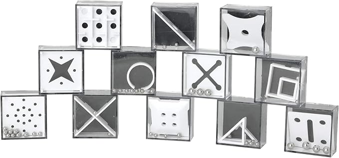 Balance IQ Party Favor Games - Cube Puzzle Stocking Stuffers for Kids and Adults - 12 Puzzles