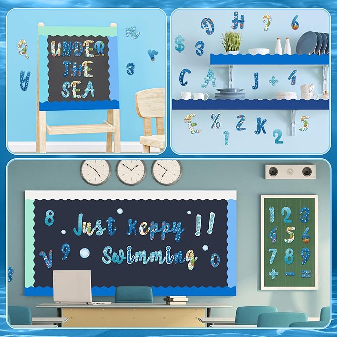 221 Pcs Bulletin Board Letters Round Alphabet Number Punctuation Symbol Combo Letter Cutouts Classroom Decoration for School Classroom Chalkboard Poster Board
