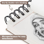 Umriox Small Sketchbook 5.5"x8.5", 3-Pack Sketch Pad (100 Sheets Each), Top Spiral Bound Sketchbook, Acid-Free Drawing Paper, Art Drawing Pad for Kids, Beginners and Students