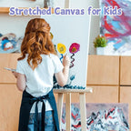 ESRICH Stretched Canvas for Painting 12x16 Inch, 16 Pack Blank Canvas -5/8 in Profile Primed Cotton White Canvases for Painting for Oil & Acrylic Paint