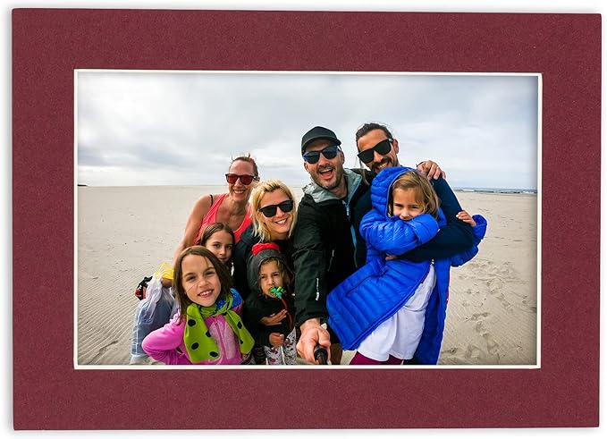 6x8 Mat for 8x10 Frame - Precut Mat Board Acid-Free Show Kit with Backing Board, and Clear Bags Maroon 6x8 Photo Matte Made to Fit a 8x10 Picture Frame Matboard for Framing, Pack of 25 Mats